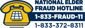 National Elder Fraud Hotline - call 1-833-372-8311